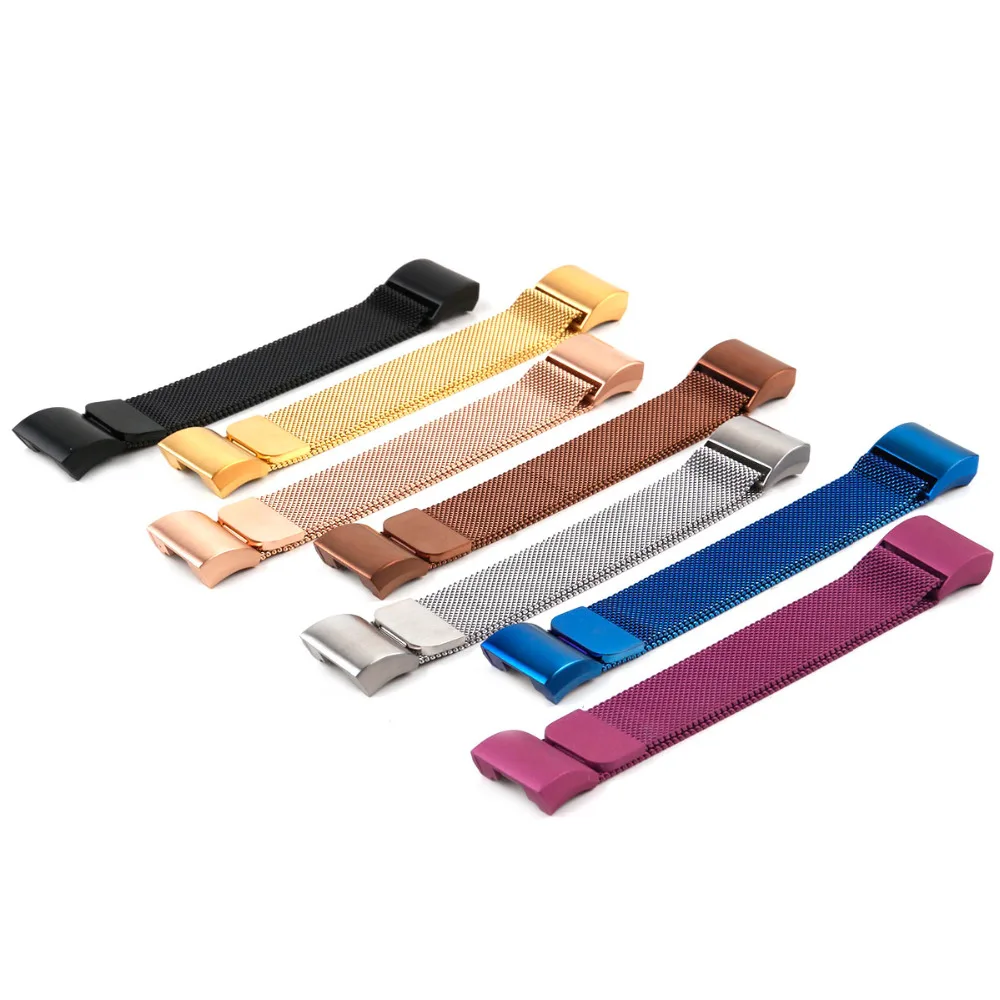 Ремешок из нержавеющей стали для FITBIT Charge 2 металлическая сетка магнитный ремешок