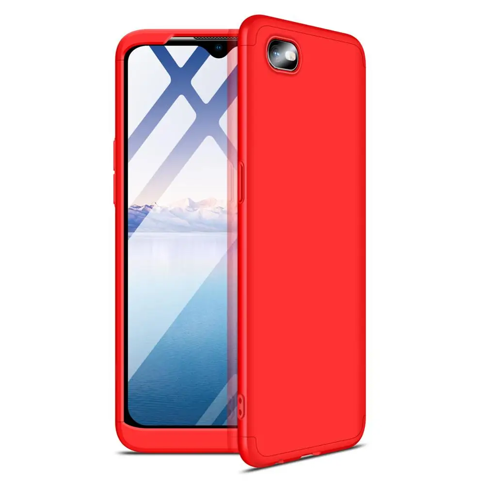 Red 360 полная защита ПК чехол для OPPO A1K Телефон Чехол 6,1 дюймов 3 в 1 твердый матовый пластик задняя крышка для OPPO Realme C2 A1 K vopton - Цвет: Red