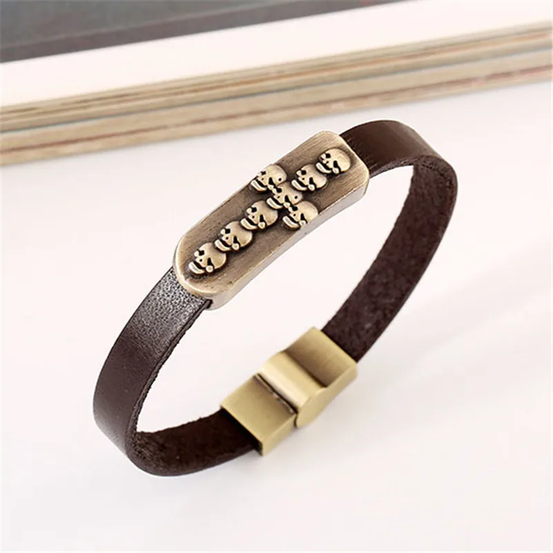 SOHOT Hyperbole Панк ювелирные изделия крест череп Натуральная кожа браслет аксессуары