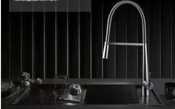 Deck Mounted Copper Chrome Kitchen Mixer Vessel Sink Faucet Spring Hot Cold Water Tapware Single Hole Lever | Дом и сад
