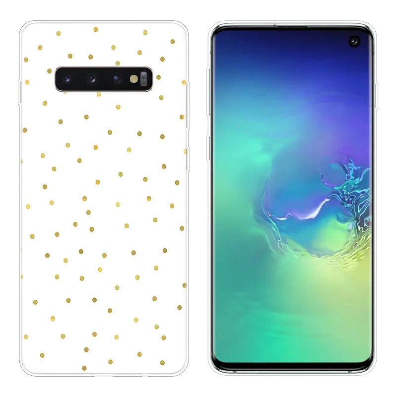 Популярный Мягкий силиконовый чехол в горошек для Samsung Galaxy S10 S9 S8 Plus S7 Edge A6 A8 A7 A9 2018