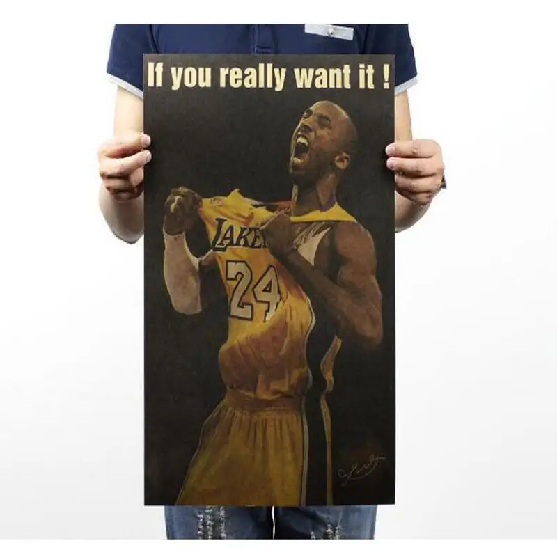 Uploadcool _ Майкл Джордан NBA Jordan Wings Ретро плакат из крафт-бумаги 72.5x24cm | Дом и сад