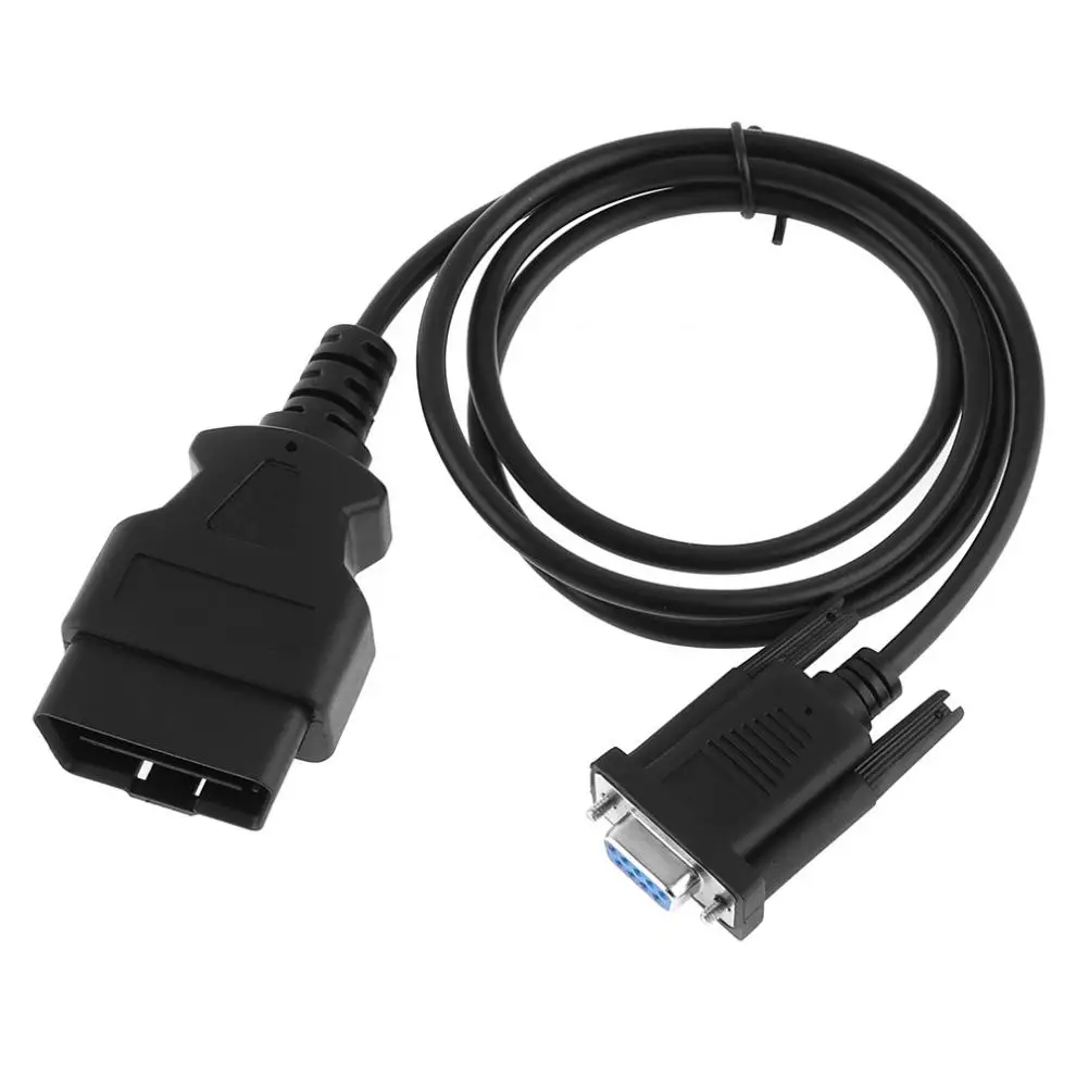 Универсальный OBD II 16Pin штыревой к DB9 RS232 1 м автомобильный удлинитель