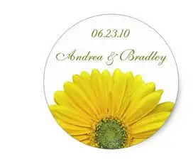 

1.5inch Customizable Yellow Gerbera Daisy Monogram Sticker
