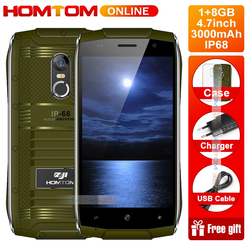 HOMTOM зоджи Z6 водонепроницаемый смартфон с IP68 MTK6580 4 ядра 7 дюйма HD телефон 1 ГБ