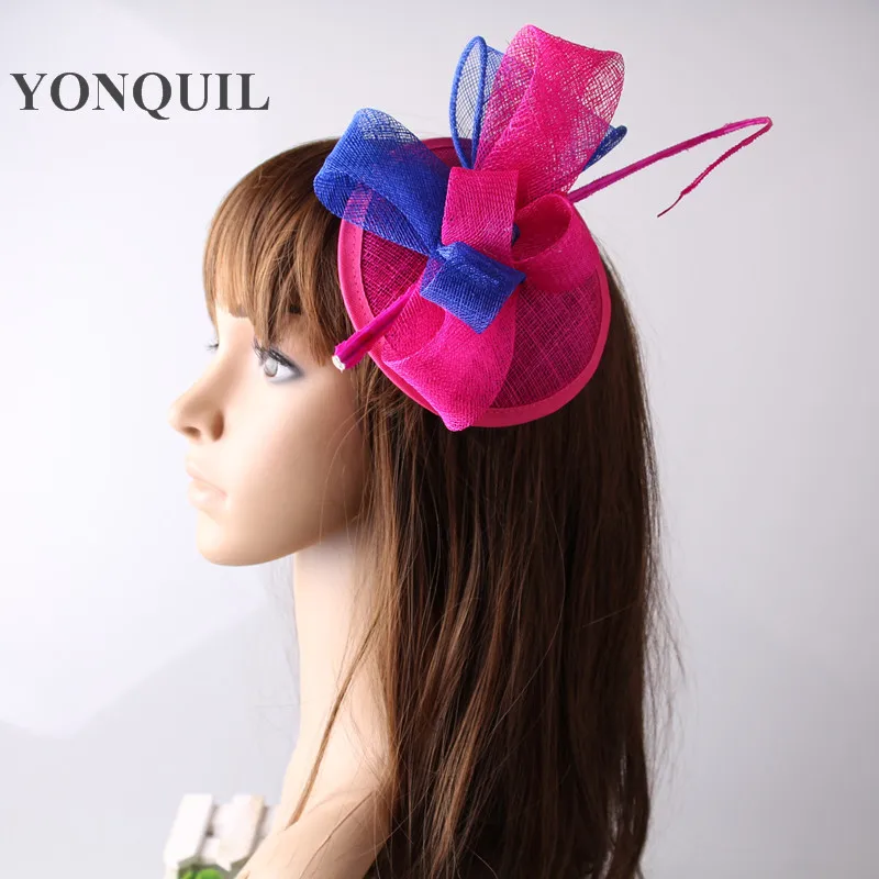 

Sinamay Wedding Party Fascinator Hats HairPin Lady Headpiece Cocktail Headwear Kentucky Dance Hat For Elegant Hair Accessories