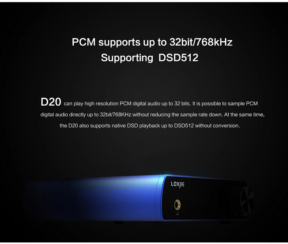LOXJIE D20 Audio DAC Desktop Digital to Analog Converter& Headphone Amp Chip AK4497 Support 32bit/768kHz DSD512 OLED Display