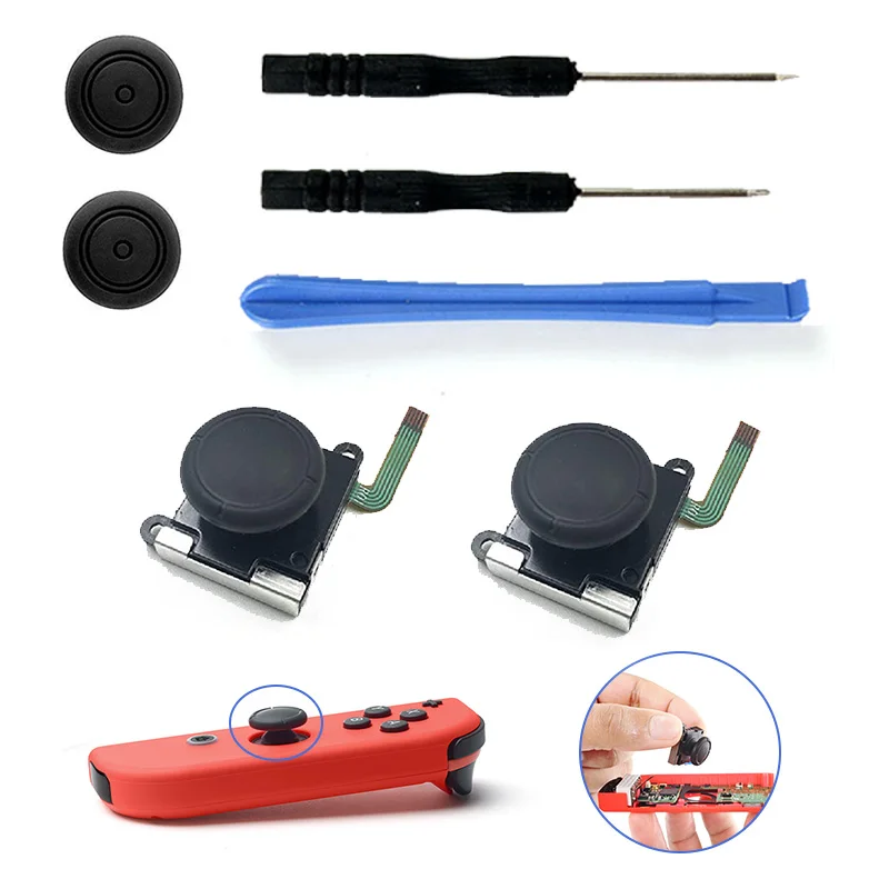 7 in 1 Joy Con Замена 3D Аналоговый джойстик для пальца Джойстик контроллер Joycon сенсор модуль потенциометра ремонт инструмент для nintendo Switch - Цвет: 7 in 1