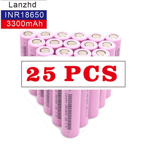 25 PCS 8-40 шт. 18650 аккумуляторные батареи 3,7 в INR18650 литий-ионный 3,7 в 30A ток 18650VTC7 для samsung 18650 батарея 30A - Цвет: 25 PCS