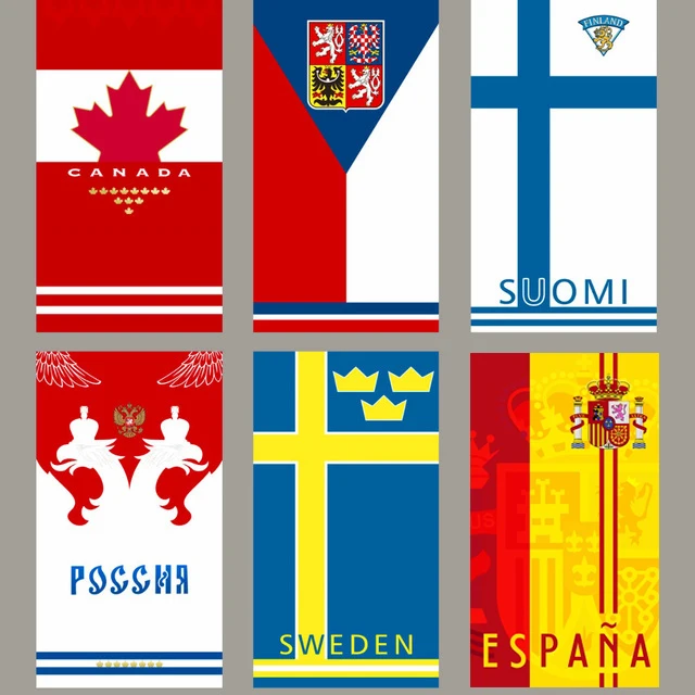 Канада Чехия Финляндия Россия Швеция Испания национальный Клубные полотенца