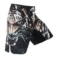 suotf black fighting tiger head domineering fitness breathable shorts boxing clothing tiger muay thai mma shorts fight shorts