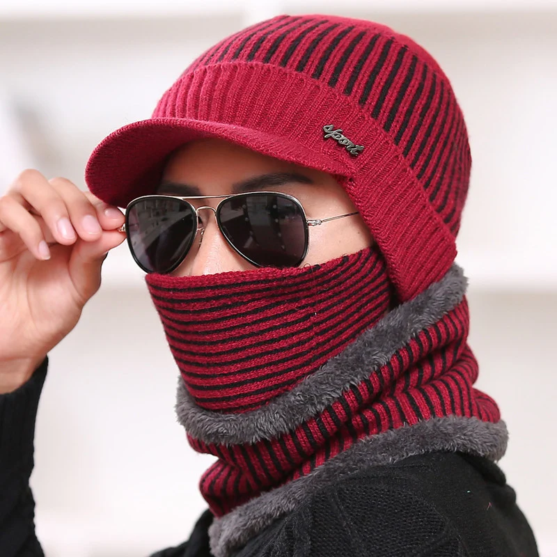QUJIHAI зимняя шапка мужчины Skullies шапочки шапки для мужчин женщин шерстяной шарф