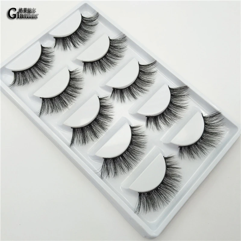 GLAMAR 5 пар/компл. хорошее качество 3D ресницы из синтетического волокна толстые