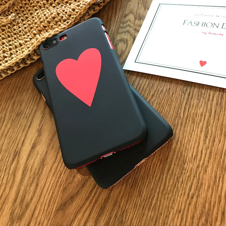 Модный Простой Большой Красное сердце любовь чехол для iPhone X XR XS Max 6 S 7 8 Plus