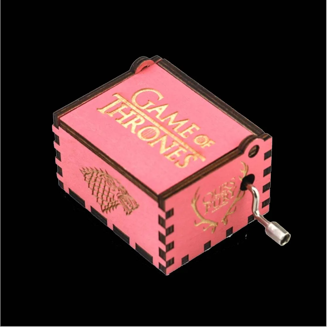 Деревянная музыкальная шкатулка Игра престолов Харри Поттер деревянная розовая