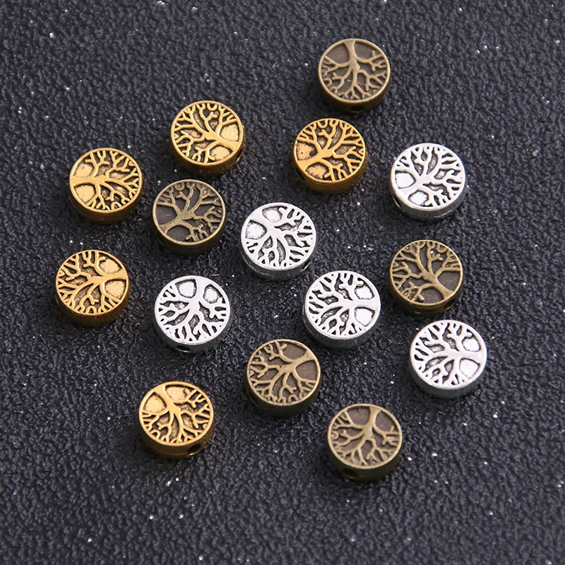 aliexpress.com - 20pcs 9*9mm Three Color Round Tree pacer Bead Charms For Diy Beaded Bracelets Jewelry Handmade Making