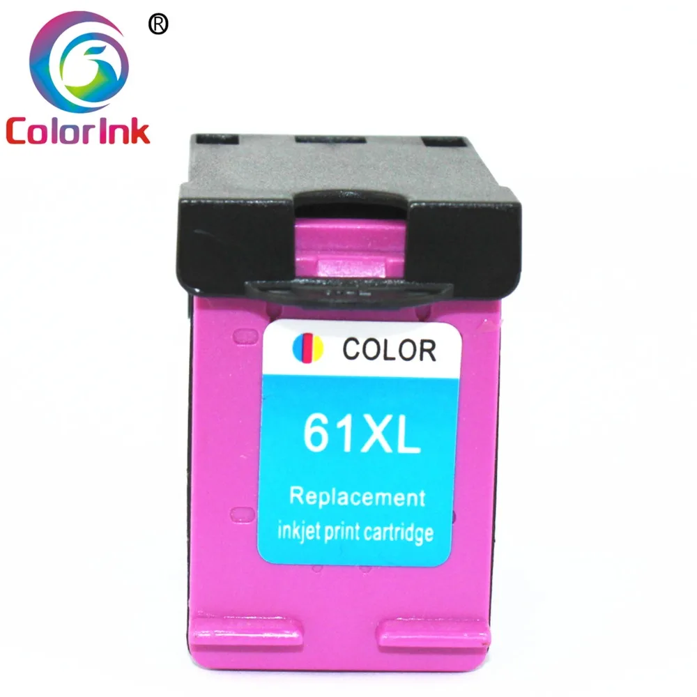 Черный заправленный чернильный картридж ColoInk 61XL для HP 61 XL 1000 1010 1050 1510 2000 2050 2510 3000