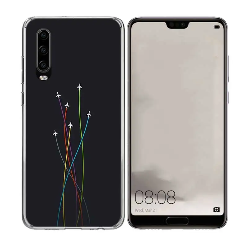 Aircraft Airplane Plane fly Silicone Back Case For Huawei P30 P20 Mate 20 10 Pro P10 lite P Smart + Plus Z 2019 Cover |