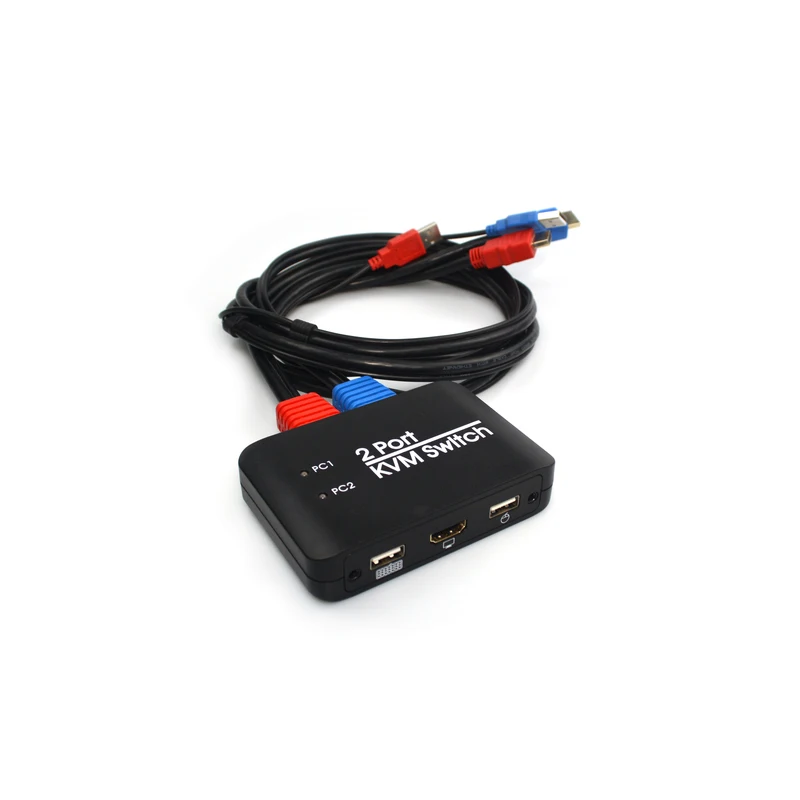 2 порта Usb Hdmi Kvm переключатель с кабелем для двух мониторов клавиатура мышь