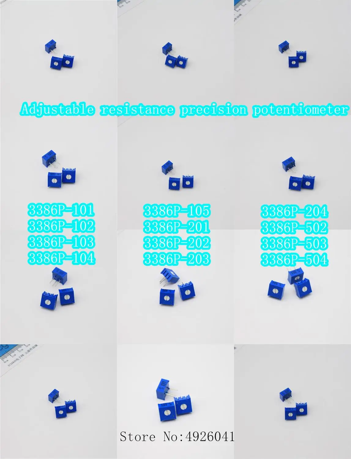 

20PCS 3386 Adjustable resistance precision potentiometer switch 3386P-101 102 103 104 105 201 202 203 204 502 503 504