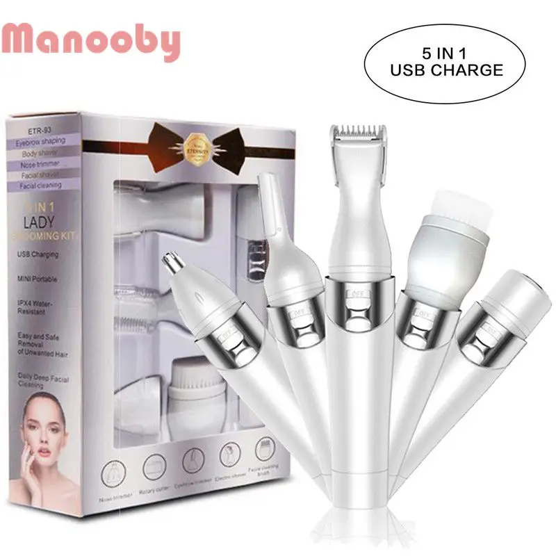 Manooby женские Электробритвы удаление волос USB перезаряжаемые бровей бикини