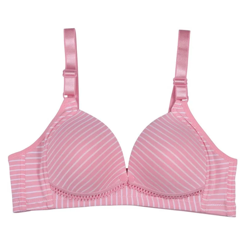 Женское нижнее белье без косточек удобный хлопковый бюстгальтер с полосками и