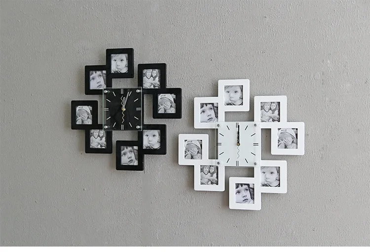 Настенные часы с фоторамкой для гостиной, 3d diy часы, часы для украшения дома, кварцевые акриловые зеркальные наклейки
