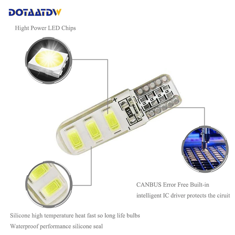 DOTAATDW 1x T10 SMD 5630 Автомобильный светодиодный номерной знак Авто Canbus светильник W5W 168