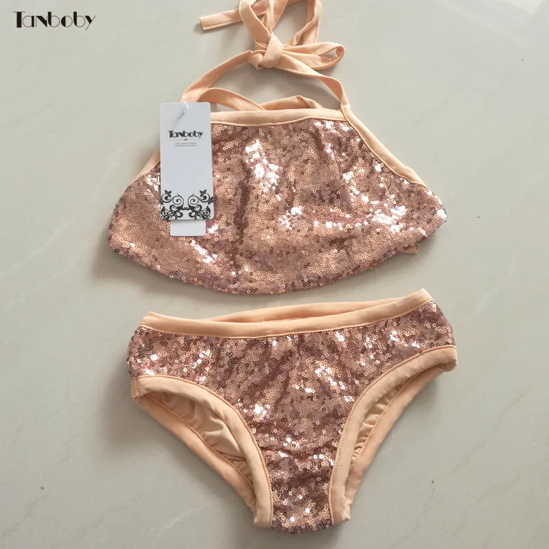 Бразильское бикини пуш-ап купальные костюмы комплект с блестками топ высокой