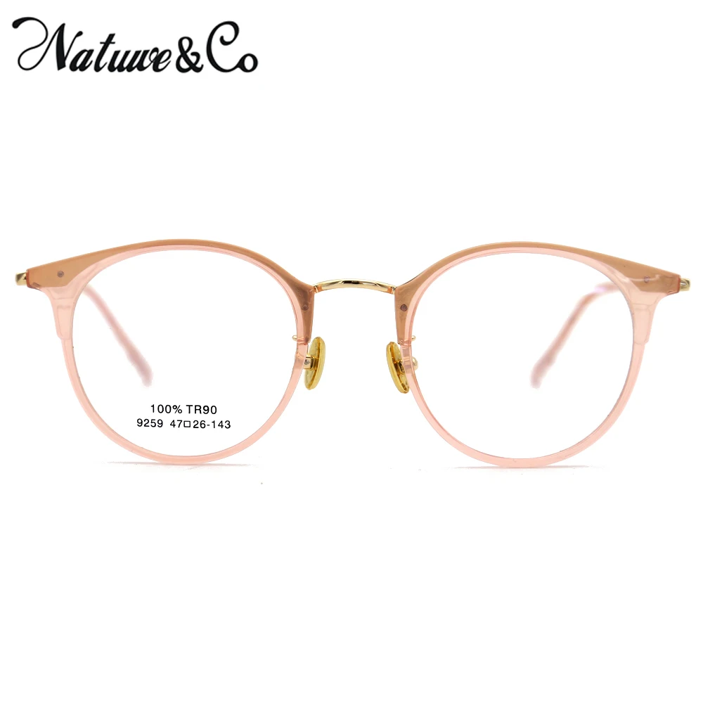 Natuwe& Co TR модные очки с металлической оправой винтажные круглые прозрачные линзы женские и мужские очки