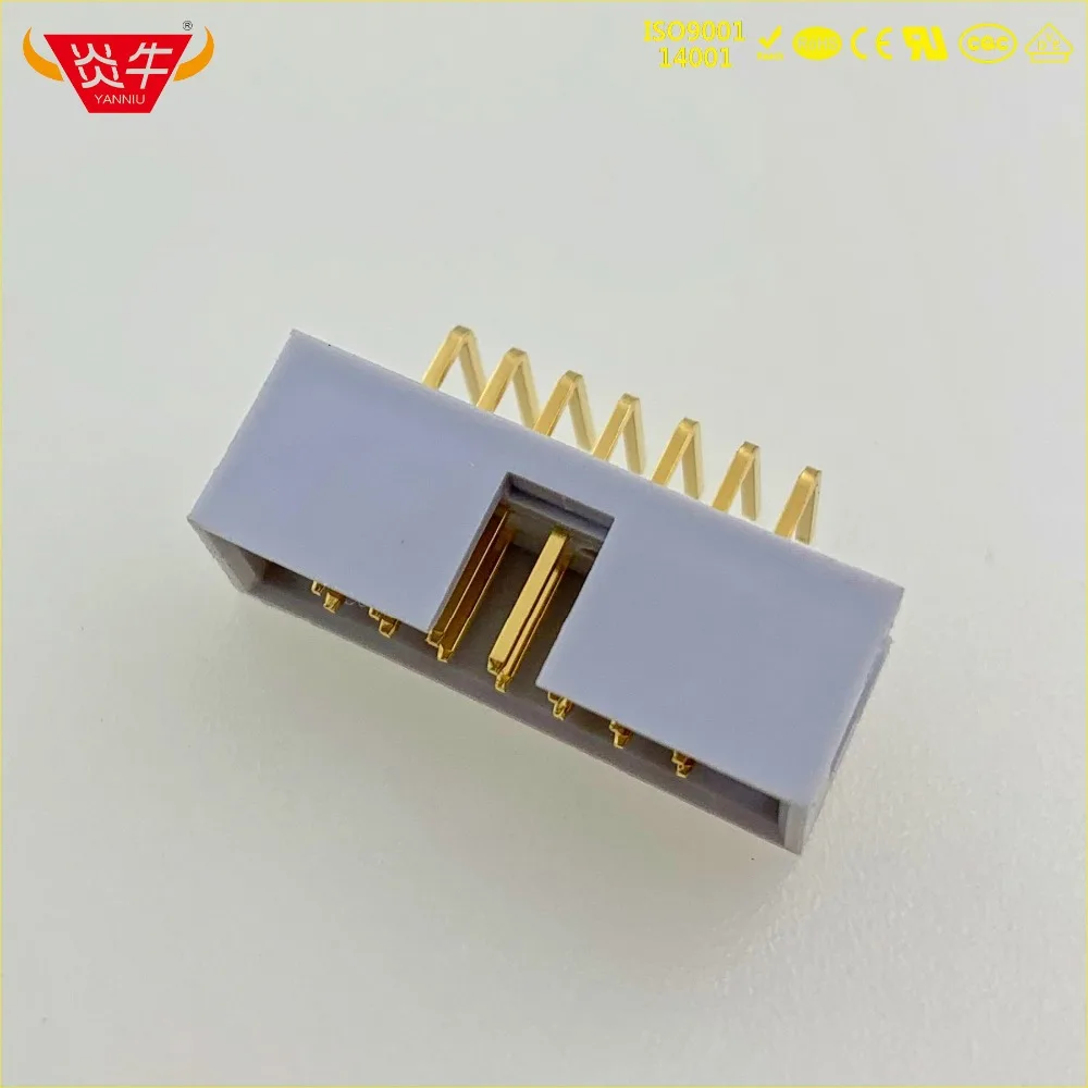 DC3 14P серый и белый 14 pin IDC розетка коробка 2 54 мм Шаг заголовок правый угол