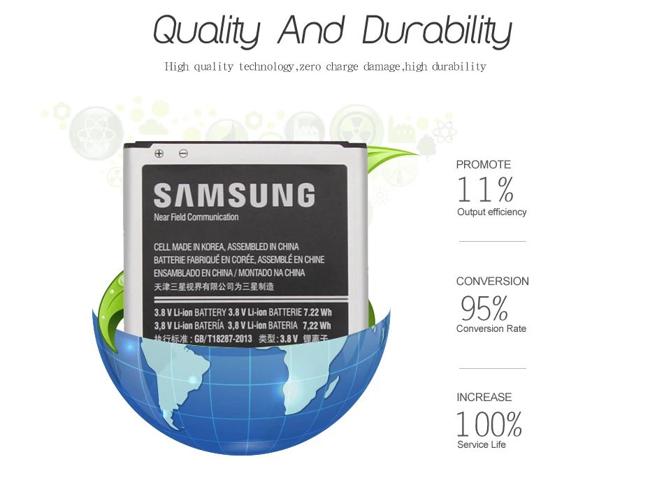 Оригинальная батарея samsung B500BE 1900 ма-ч для samsung S4 мини I9190 i9192 I9195 I9198 Замена батареи с NFC 4 контакта