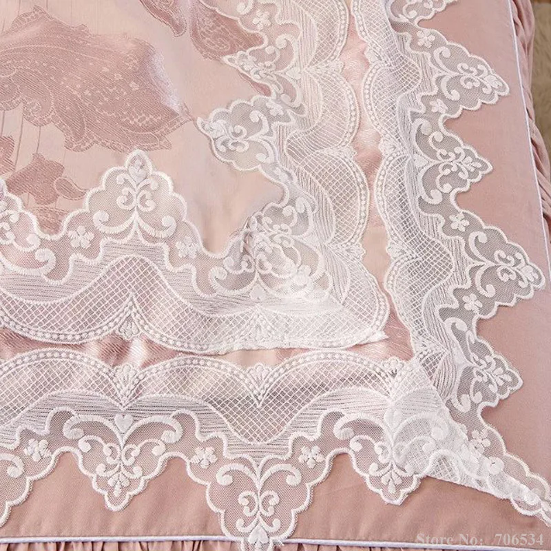 Комплект постельного белья из 4 предметов белый/розовый милый сатиновый