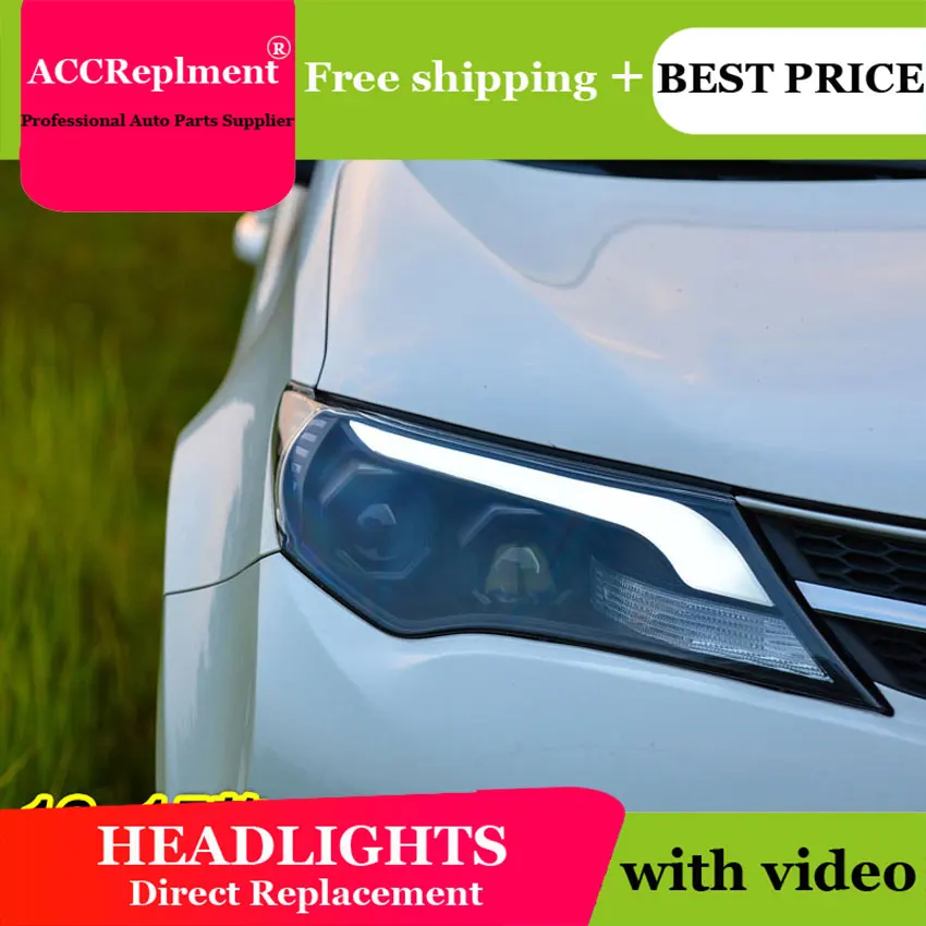 car styling For RAV4 headlights U angel eyes 2013-2015 LED light bar Q5 bi xenon lens h7 projector Bulb | Автомобили и мотоциклы