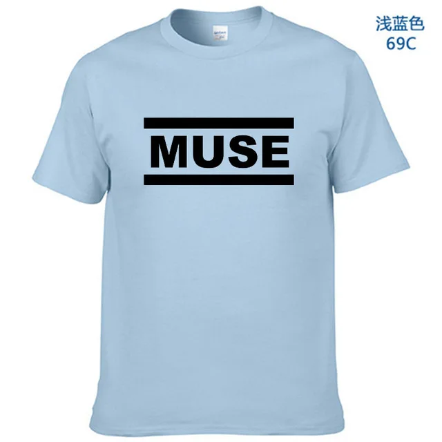 Light Blue-B Muse футболки мужские muse футболки летние с коротким рукавом хлопковые футболки топы рок группа футболки - Цвет: Light Blue-B