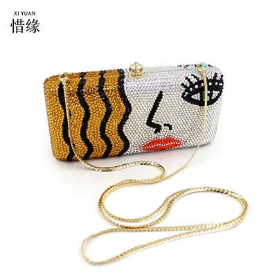 XIYUAN Elegant Women Green Full Rhinestone Evening Clutch Bag Wedding Bridal Pink Diamond Purses and Handbags Party Dinner | Багаж и сумки
