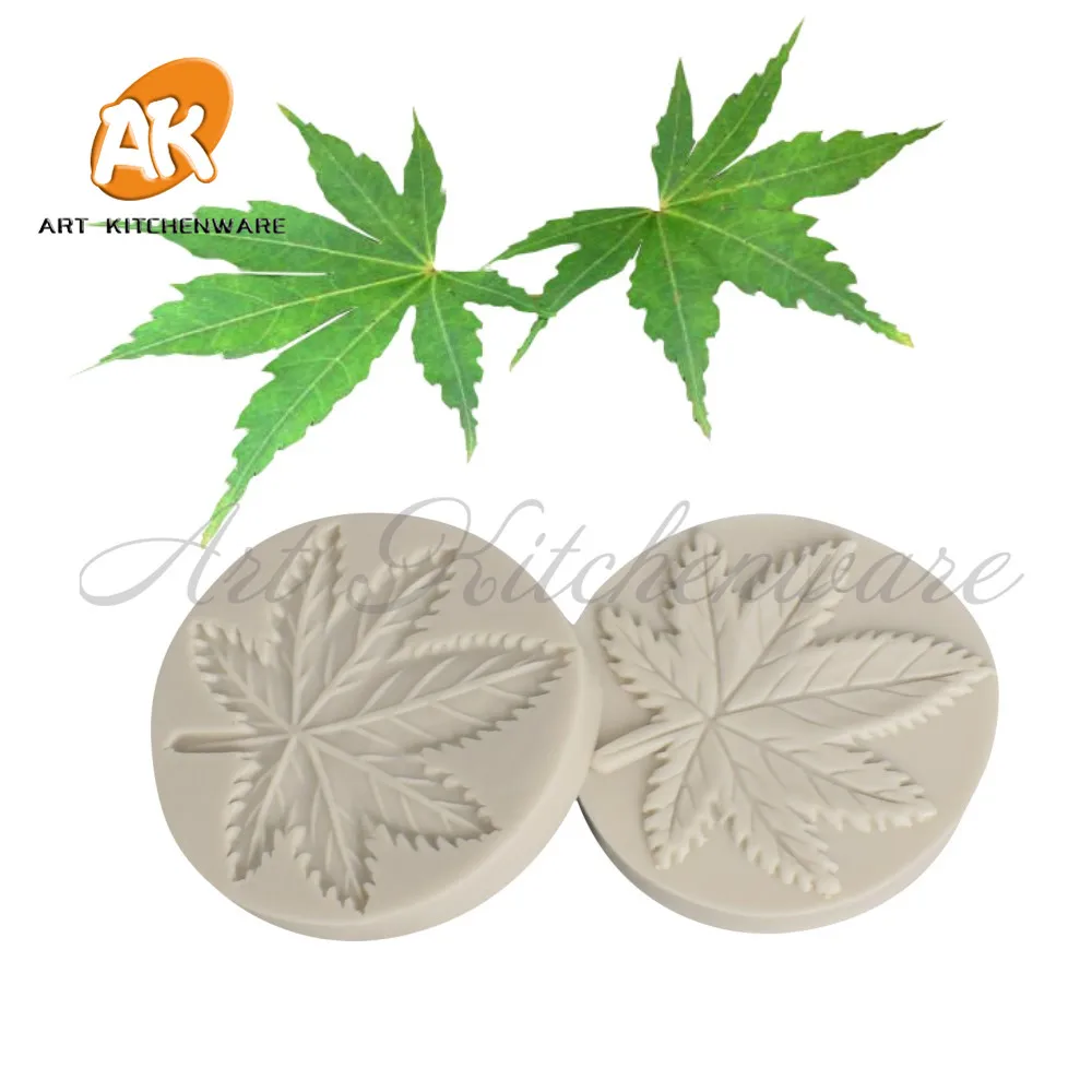 

2PCS Maple Leaf VeinerImpression Flower Mold Silicone Mold Cake Decorating Fondant Sugarcraft Cake Mold Kitchenware