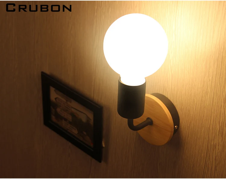Современные Деревянные Настенные светильники для спальни кухни зеркальные