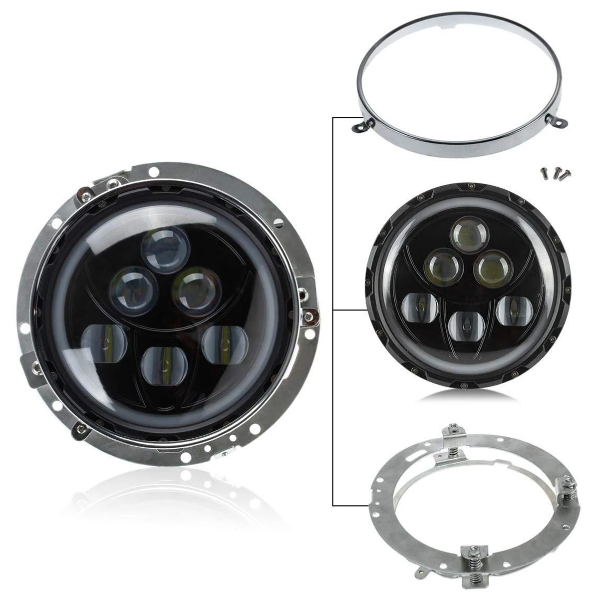 SHGO 7 inch круглые светодио дный фары Монтажный кронштейн кольцо для 2017 2007 Jeep Wrangler