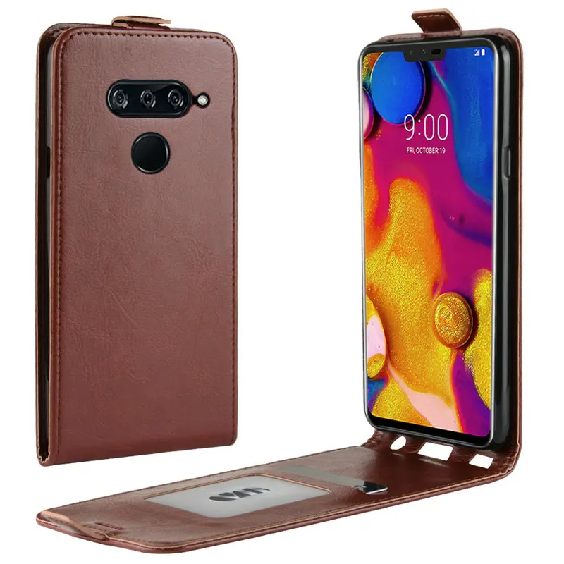 

for LG V40 ThinQ LM-V405QA Flip Leather Case for LG V40 ThinQ LM-V405QA V405TA V405UA Retro Wallet Case Leather Cover Cases>