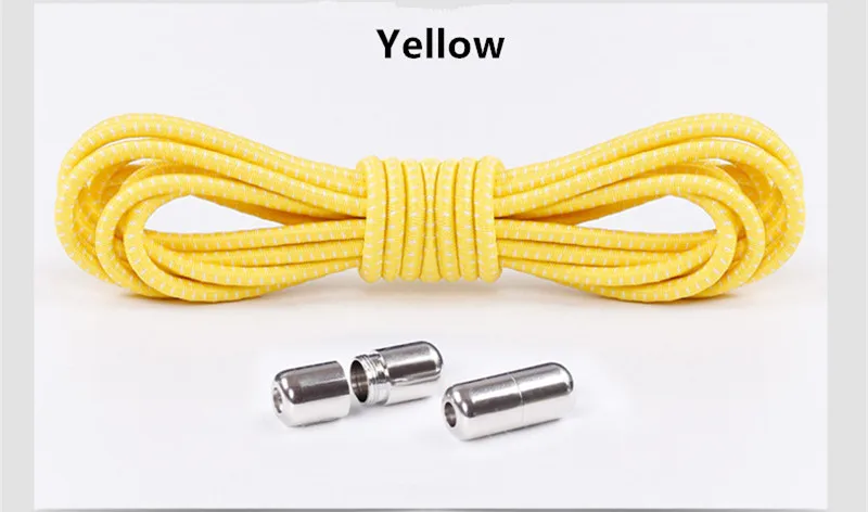 Yellow 100 см цветные эластичные шнурки для обуви, удобная пряжка, цветные эластичные силиконовые шнурки без завязок, шнурки для обуви, шнурки для кроссовок - Цвет: Yellow