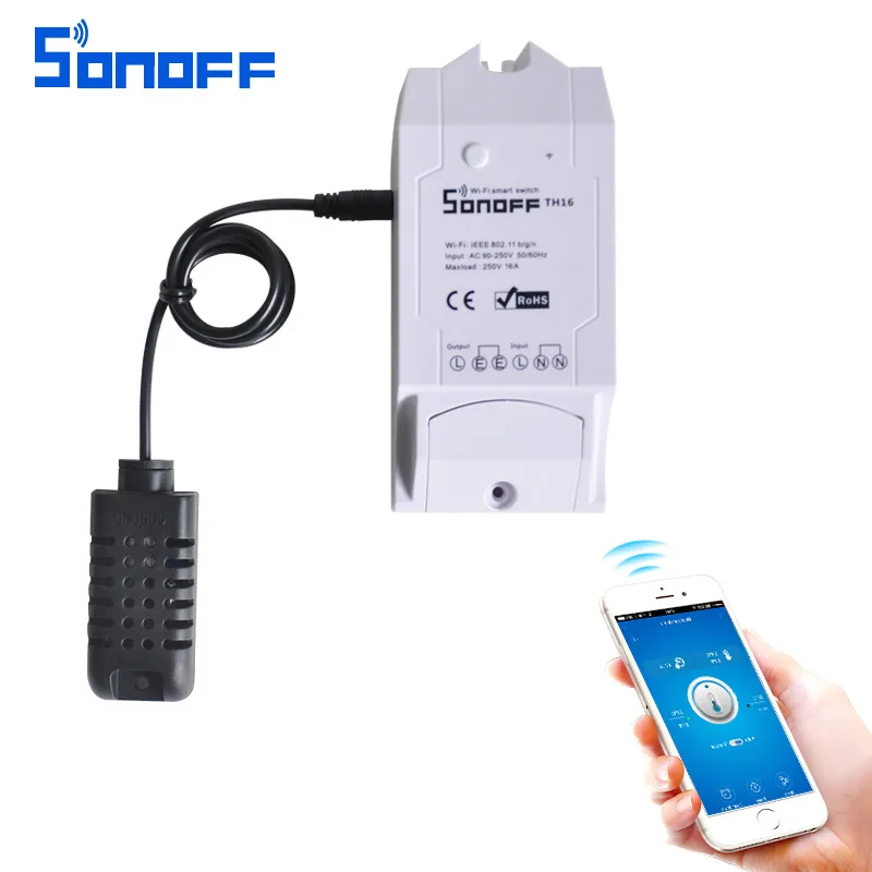 Sonoff th16a 10a умный дом дистанционного Wifi беспроводной переключатель таймер контроллер для IOS Android телефон с температурой и влажностью