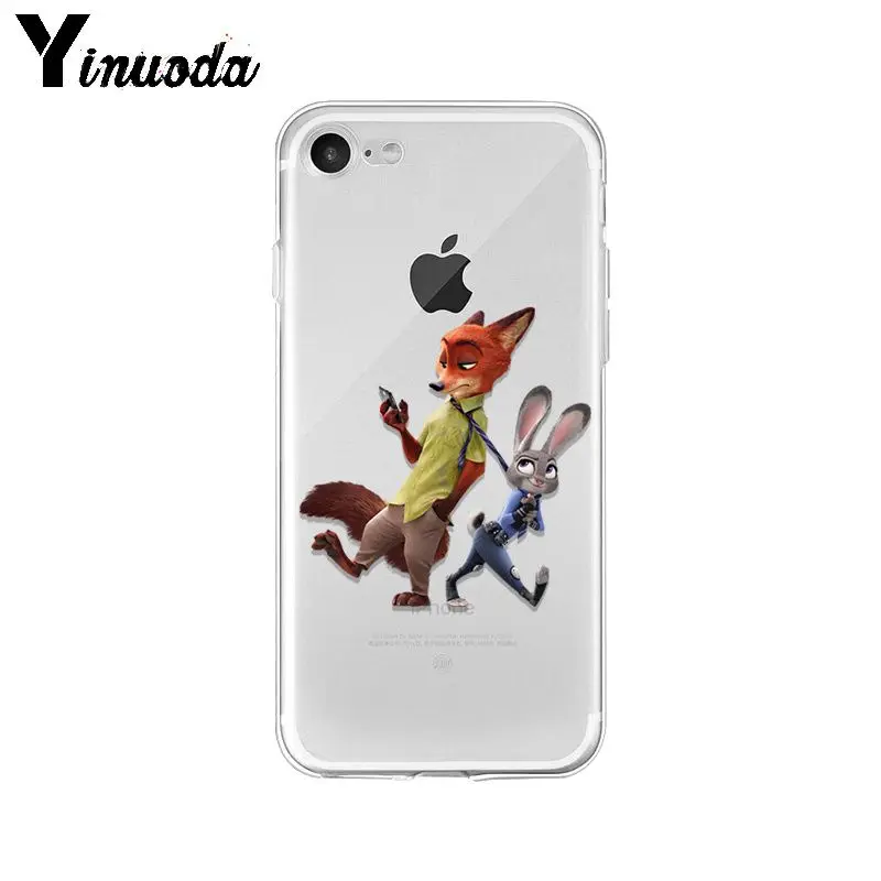Yinuoda Zootopia Zootropolis мультфильм лиса кролик чехол для телефона для Apple iPhone 8 7 6 6S Plus X XS max 5 5S SE XR