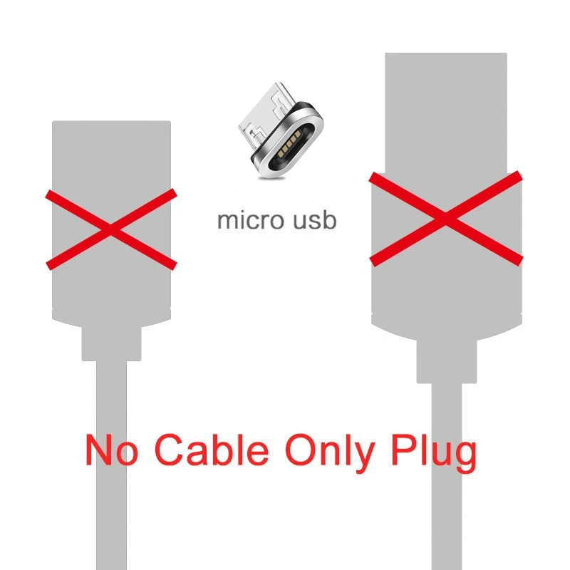 USB кабель для iphone Xs max Xr X 8 7 6 plus 6s ipad mini Быстрая зарядка Магнит Micro USB кабель для передачи данных провод для samsung S9 S8 Note 9 - Цвет: Only Plug for Micro