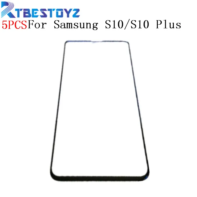 RTBESTOYZ 5PCS LCD Front Outer Glass Panel For Samsung Galaxy S10 6.1"/ S10 Plus 6.4" Touch Screen Front Glass Lens Replacement