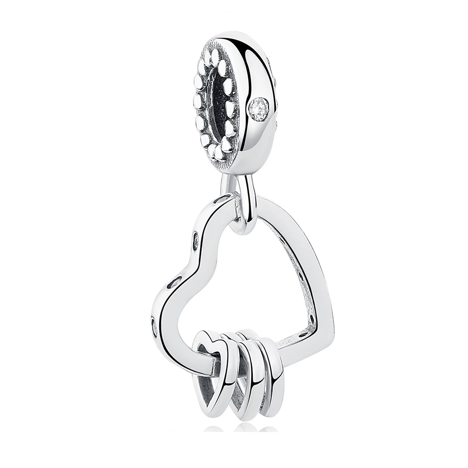 PY1768 925 Sterling Silver Bead Charms Locket Love Heart Lucky Clover Charm Fit Original Pandora Bracelet Necklace DIY Jewelry Making - Цвет: PY1768