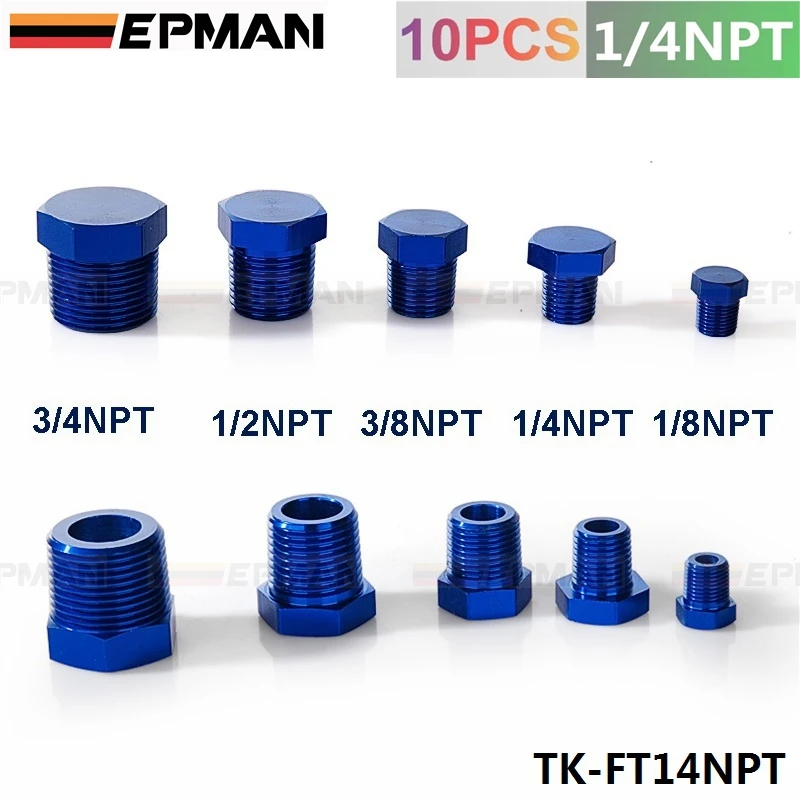 1/4 "NPT алюминиевая Шестигранная головка мужской порт адаптер синий цвет|Подача