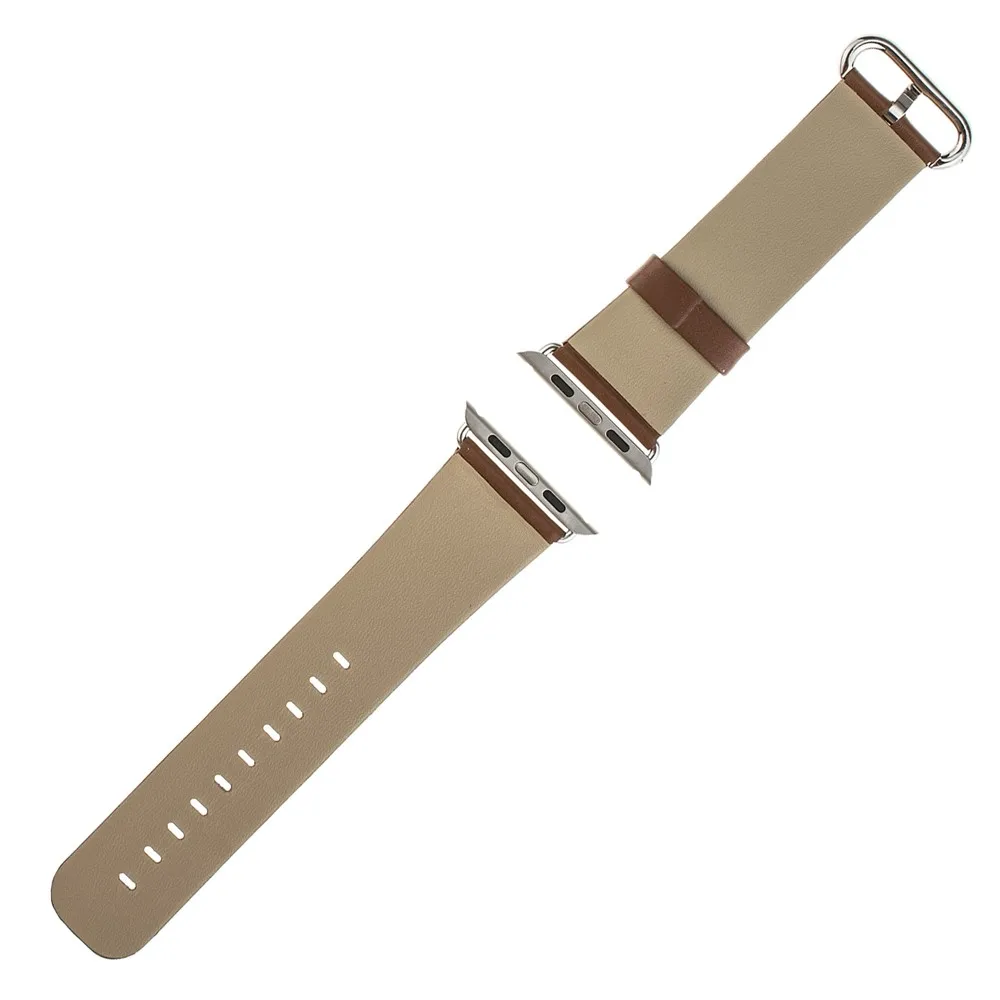 22 мм 24 мм ремешок из натуральной кожи для iWatch Apple Watch 38 мм 42 мм сменный ремешок браслет с адаптером черный коричневый
