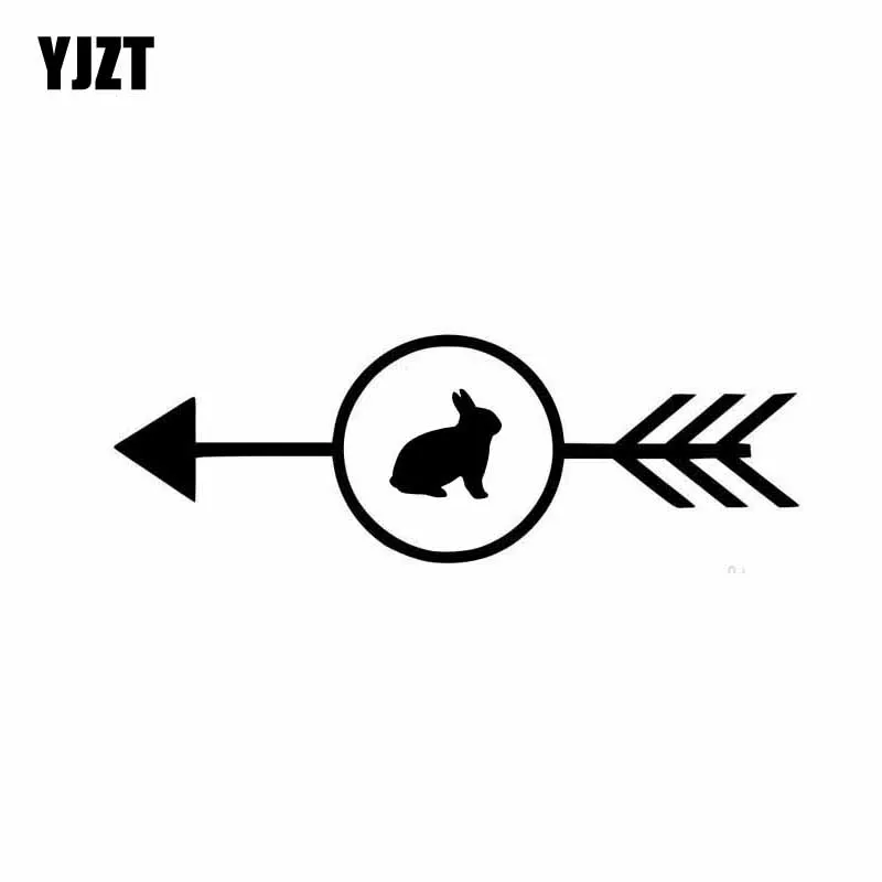 

YJZT 14CM*4.8CM Arrow Rabbit Vinyl Decal Lovely Car Sticker Black/Silver C10-01959