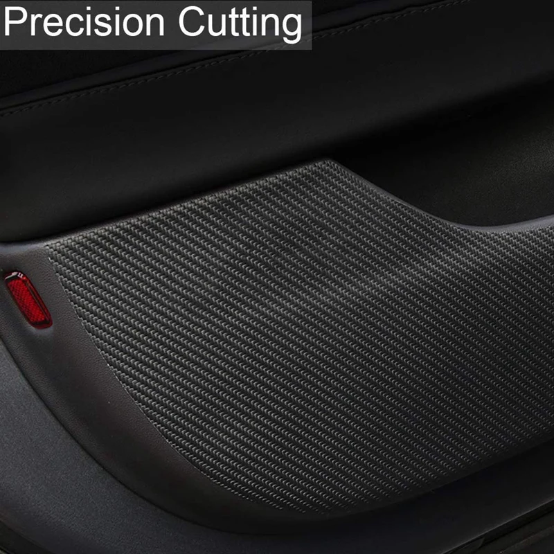 For Tesla Model 3 Door Anti-Kick Mat Leather Carbon Fiber Protector(4 Pcs/Set)Car Interior Accessories |